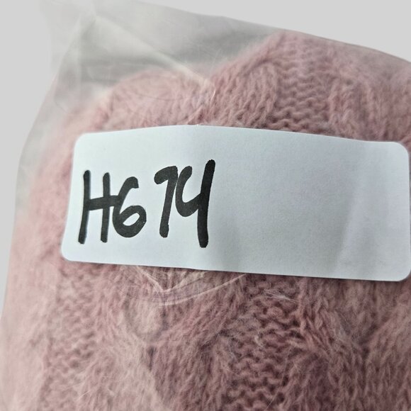 Wainscott Ireland Cable Knit Tunic Sweater Pink Lambswool Rabit Hair Turtleneck - Picture 12 of 12